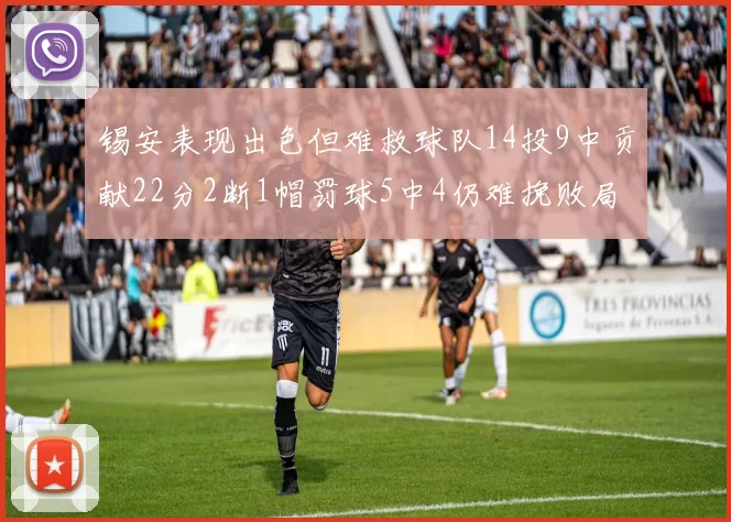 锡安表现出色但难救球队14投9中贡献22分2断1帽罚球5中4仍难挽败局